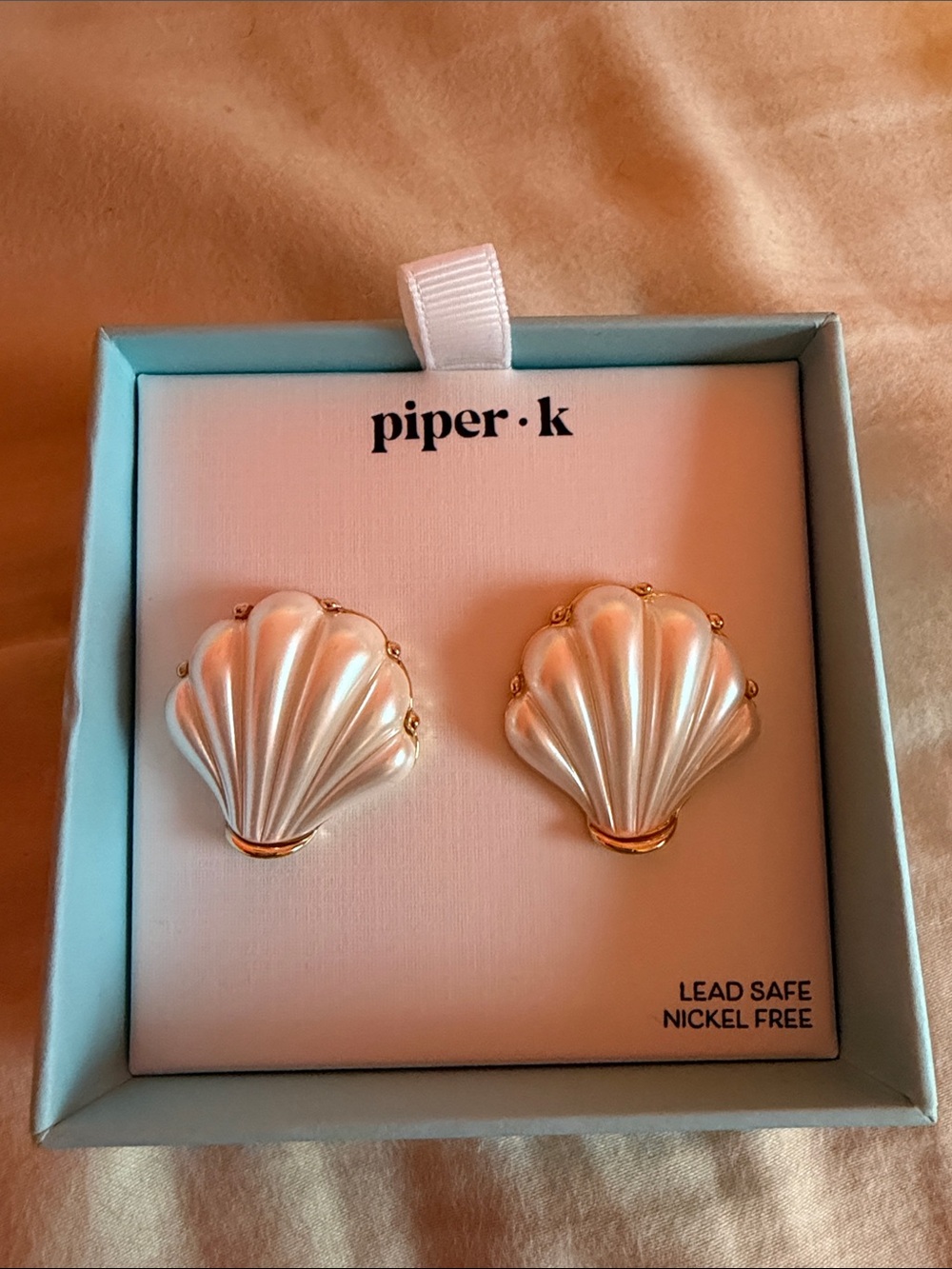 New in box Piper K Pearl Shell earrings